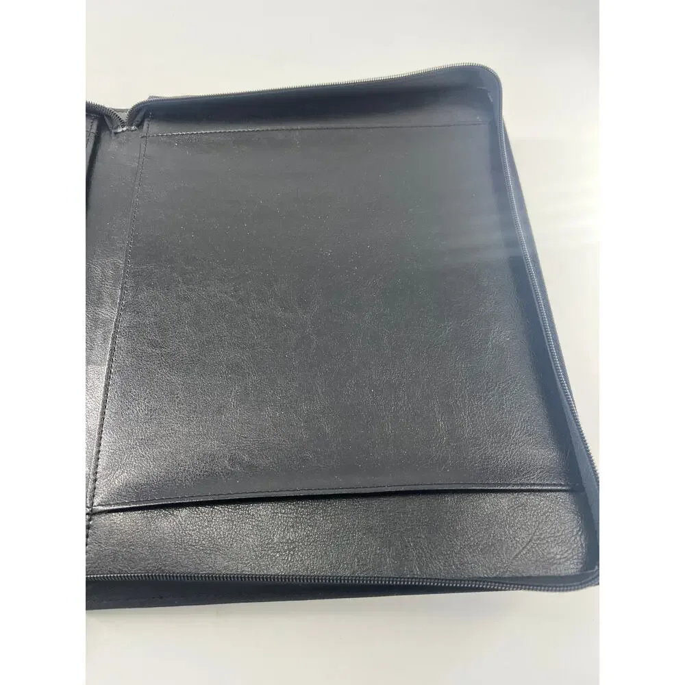 Franklin Covey Black Leather Zip Portfolio Office Notebook 12 x10 Professional